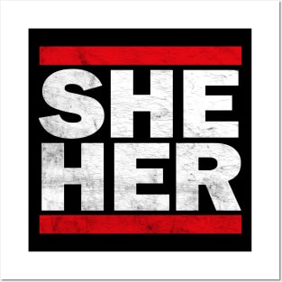 She/Her Pronouns /\/\/ Retro Style Design Posters and Art